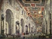 Giovanni Paolo Pannini Interior of the San Giovanni in Laterano in Rome Sweden oil painting artist